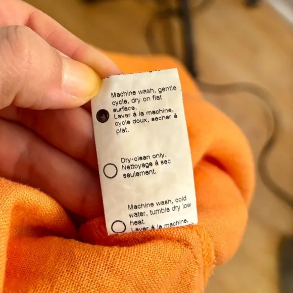 Martel 100% Linen Orange Wrap Dress - Picture 11 of 12